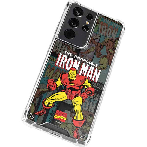 Marvel Classic Comics Iron Man Action Vintage Galaxy S21 Ultra 5G Clear Case