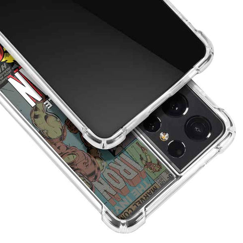 Marvel Classic Comics Iron Man Action Vintage Galaxy S21 Ultra 5G Clear Case
