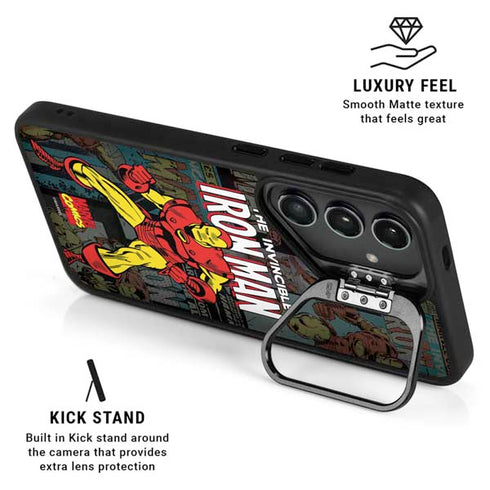 Marvel Classic Comics Iron Man Action Vintage Galaxy S24 Plus Kickstand Case