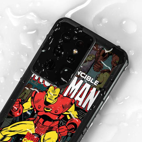 Marvel Classic Comics Iron Man Action Vintage Galaxy S24 Ultra Waterproof Case
