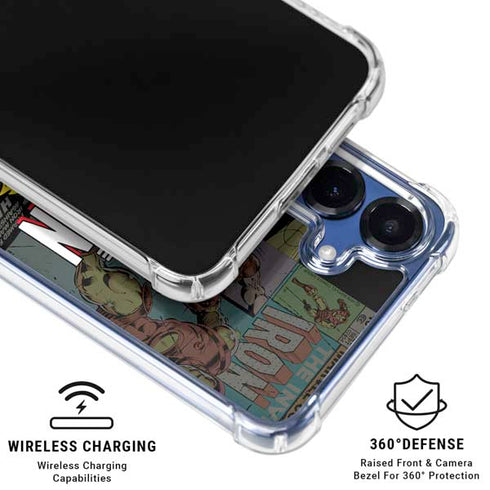 Marvel Classic Comics Iron Man Action Vintage Galaxy S25 Plus Clear Case