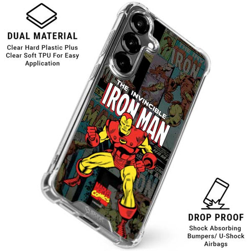 Marvel Classic Comics Iron Man Action Vintage Galaxy S26 Clear Case