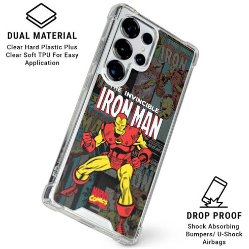 Marvel Classic Comics Iron Man Action Vintage Galaxy S26 Ultra Clear Case