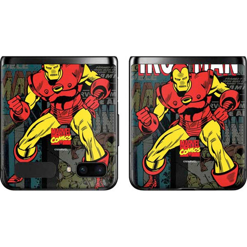 Marvel Classic Comics Iron Man Action Vintage Galaxy Z Flip Skin