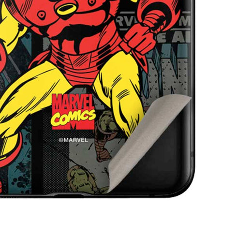 Marvel Classic Comics Iron Man Action Vintage Galaxy Z Flip Skin