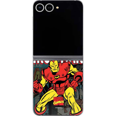 Marvel Classic Comics Iron Man Action Vintage Galaxy Z Flip6 Skin