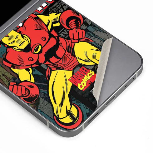 Marvel Classic Comics Iron Man Action Vintage Galaxy Z Flip6 Skin