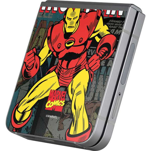 Marvel Classic Comics Iron Man Action Vintage Galaxy Z Flip6 Skin