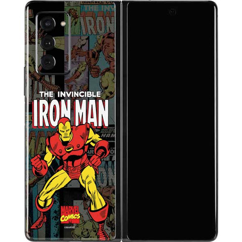 Marvel Classic Comics Iron Man Action Vintage Galaxy Z Fold2 5G Skin