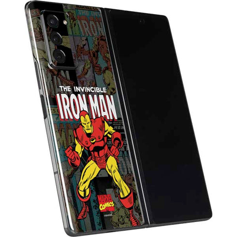 Marvel Classic Comics Iron Man Action Vintage Galaxy Z Fold2 5G Skin