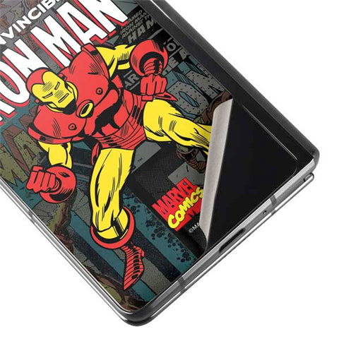 Marvel Classic Comics Iron Man Action Vintage Galaxy Z Fold2 5G Skin