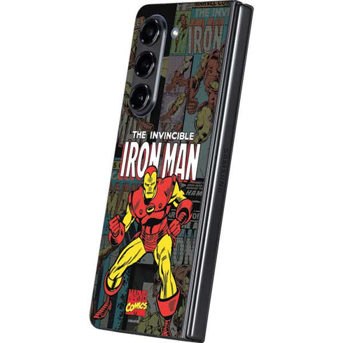 Marvel Classic Comics Iron Man Action Vintage Galaxy Z Fold5 5G Skin
