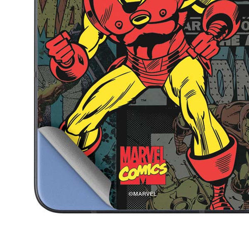 Marvel Classic Comics Iron Man Action Vintage Galaxy Z Fold5 5G Skin