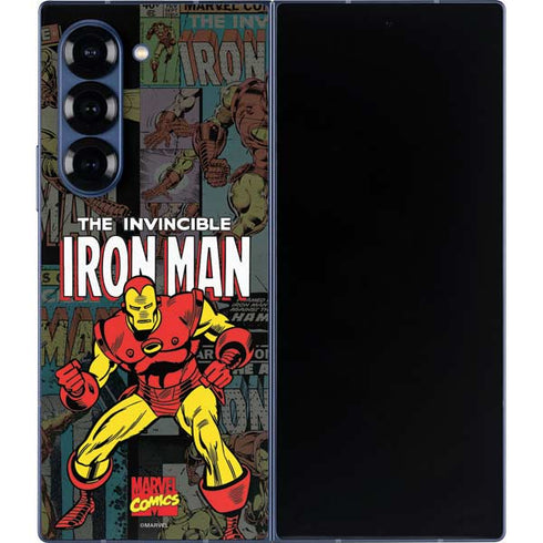 Marvel Classic Comics Iron Man Action Vintage Galaxy Z Fold6 Skin