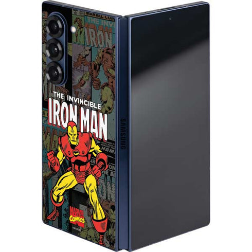 Marvel Classic Comics Iron Man Action Vintage Galaxy Z Fold6 Skin