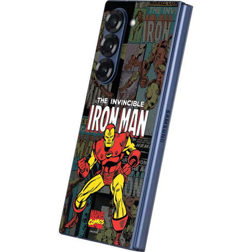 Marvel Classic Comics Iron Man Action Vintage Galaxy Z Fold6 Skin