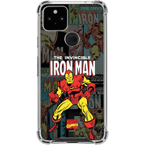 Marvel Classic Comics Iron Man Action Vintage Google Pixel 5a 5G Clear Case