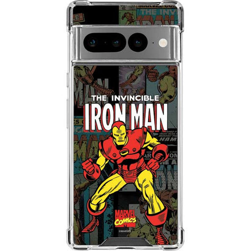 Marvel Classic Comics Iron Man Action Vintage Google Pixel 7 Pro Clear Case