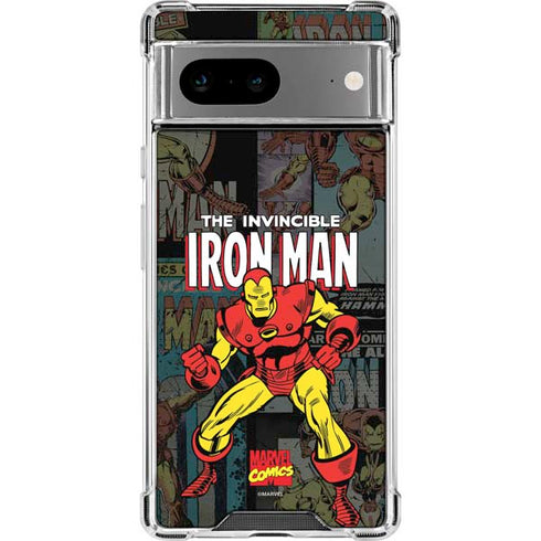 Marvel Classic Comics Iron Man Action Vintage Google Pixel 8a Clear Case