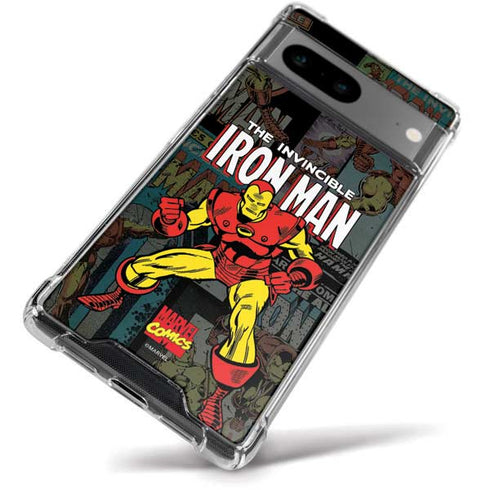 Marvel Classic Comics Iron Man Action Vintage Google Pixel 8a Clear Case