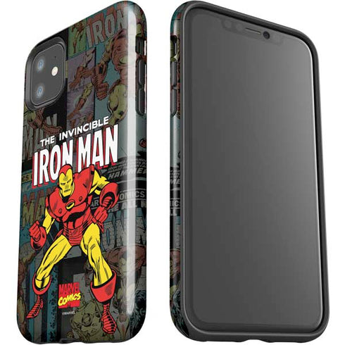 Marvel Classic Comics Iron Man Action Vintage iPhone 11 Impact Case