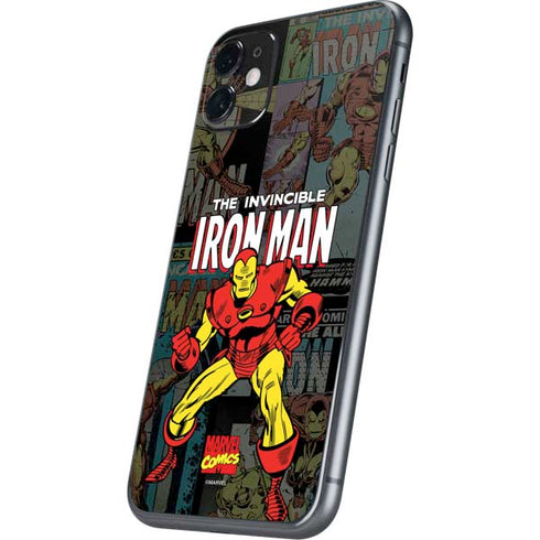 Marvel Classic Comics Iron Man Action Vintage iPhone 11 Skin