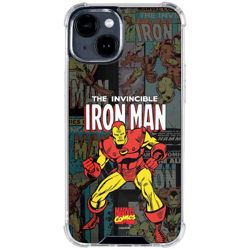 Marvel Classic Comics Iron Man Action Vintage iPhone 14 Plus Clear Case