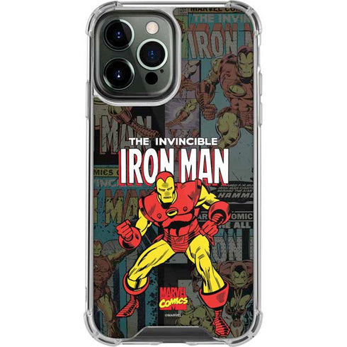 Marvel Classic Comics Iron Man Action Vintage iPhone 14 Pro Max Clear Case