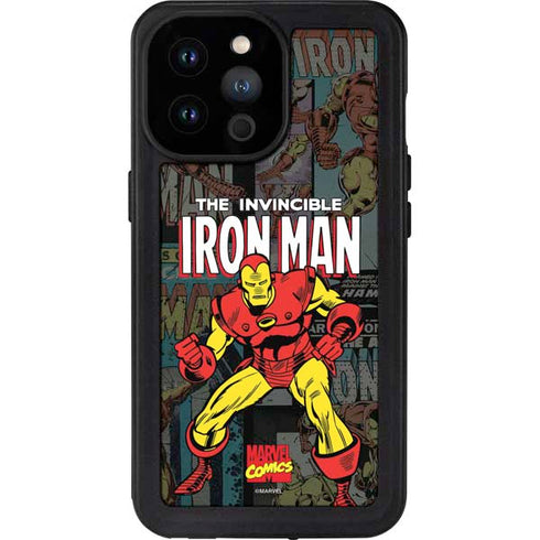 Marvel Classic Comics Iron Man Action Vintage iPhone 14 Pro Max Waterproof Case