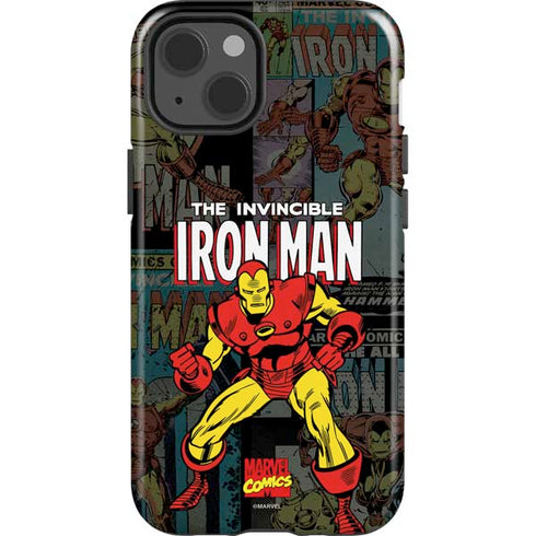 Marvel Classic Comics Iron Man Action Vintage iPhone 15 Plus Impact Case