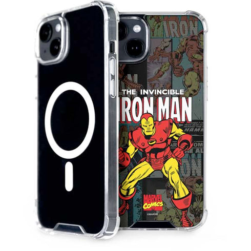 Marvel Classic Comics Iron Man Action Vintage iPhone 15 Plus MagSafe Case