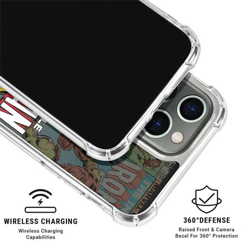 Marvel Classic Comics Iron Man Action Vintage iPhone 15 Pro Clear Case