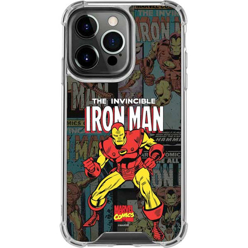 Marvel Classic Comics Iron Man Action Vintage iPhone 15 Pro Max Clear Case