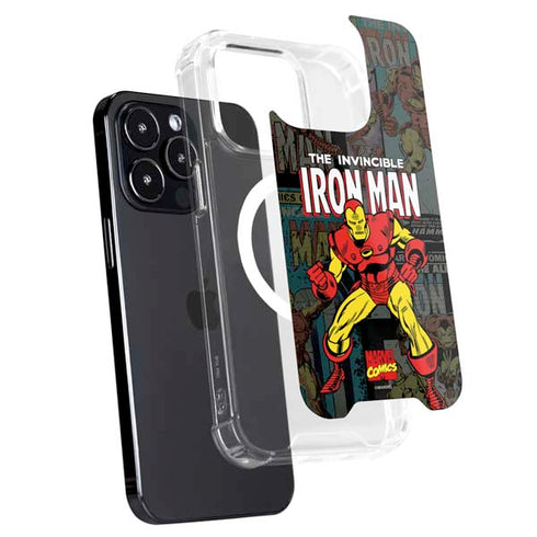 Marvel Classic Comics Iron Man Action Vintage iPhone 15 Pro Max MagSafe Case