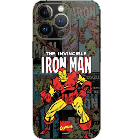 Marvel Classic Comics Iron Man Action Vintage iPhone 15 Pro Skin