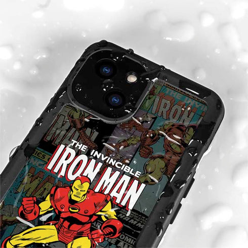 Marvel Classic Comics Iron Man Action Vintage iPhone 15 Waterproof Case