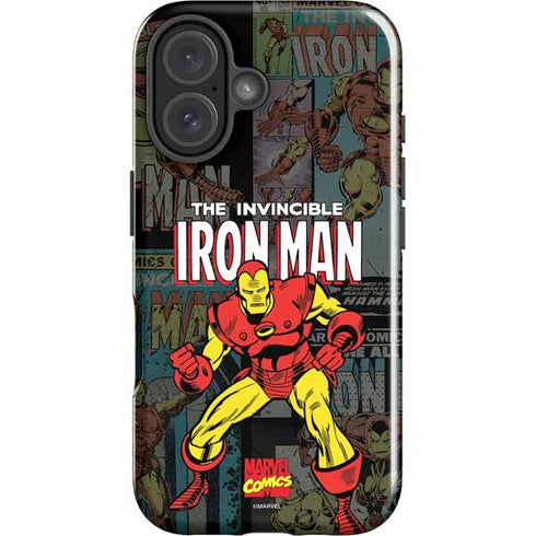 Marvel Classic Comics Iron Man Action Vintage iPhone 16 Impact Case