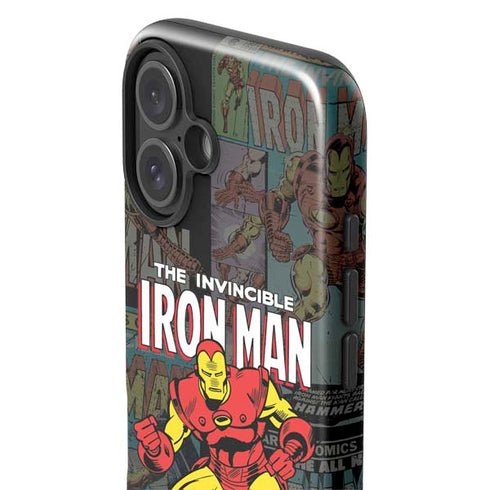 Marvel Classic Comics Iron Man Action Vintage iPhone 16 Impact Case