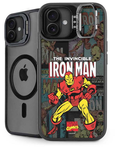 Marvel Classic Comics Iron Man Action Vintage iPhone 16 Plus Kickstand Case