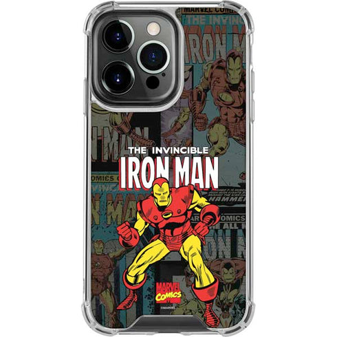Marvel Classic Comics Iron Man Action Vintage iPhone 16 Pro Clear Case