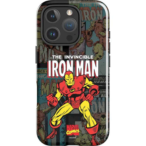 Marvel Classic Comics Iron Man Action Vintage iPhone 16 Pro Impact Case