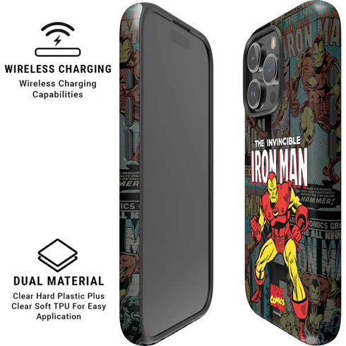 Marvel Classic Comics Iron Man Action Vintage iPhone 16 Pro Max Magsafe Impact Case