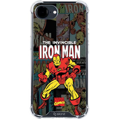 Marvel Classic Comics Iron Man Action Vintage iPhone 16e Clear Case