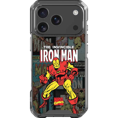 Marvel Classic Comics Iron Man Action Vintage iPhone 18 Pro Clear Case