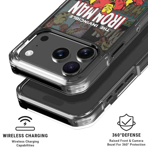Marvel Classic Comics Iron Man Action Vintage iPhone 18 Pro Clear Case