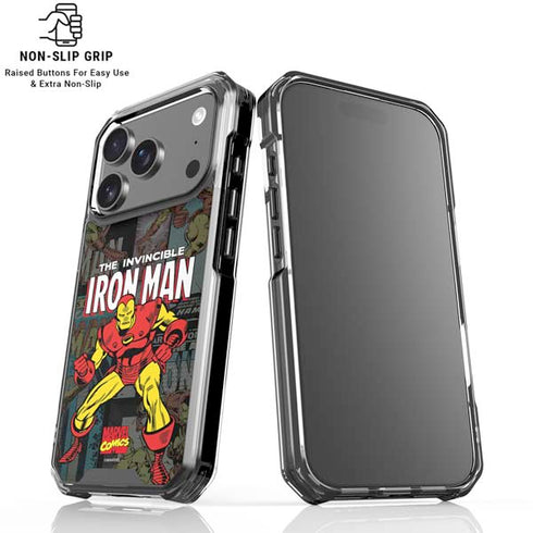 Marvel Classic Comics Iron Man Action Vintage iPhone 18 Pro Clear Case