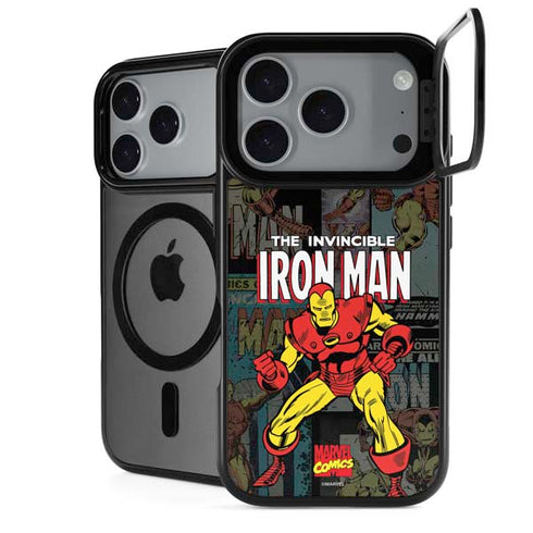 Marvel Classic Comics Iron Man Action Vintage iPhone 18 Pro Kickstand Case