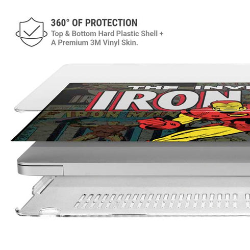 Marvel Classic Comics Iron Man Action Vintage MacBook Air 13in M1 (2021) Case plus Skin