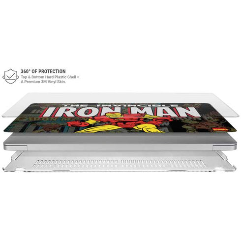 Marvel Classic Comics Iron Man Action Vintage MacBook Air 15in (2023-2025) Case plus Skin