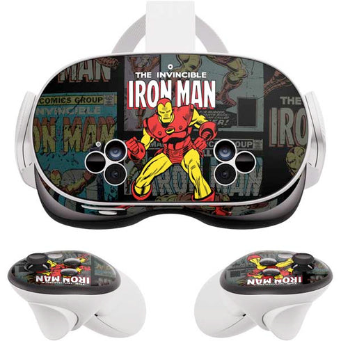 Marvel Classic Comics Iron Man Action Vintage Meta Quest 3S Skin